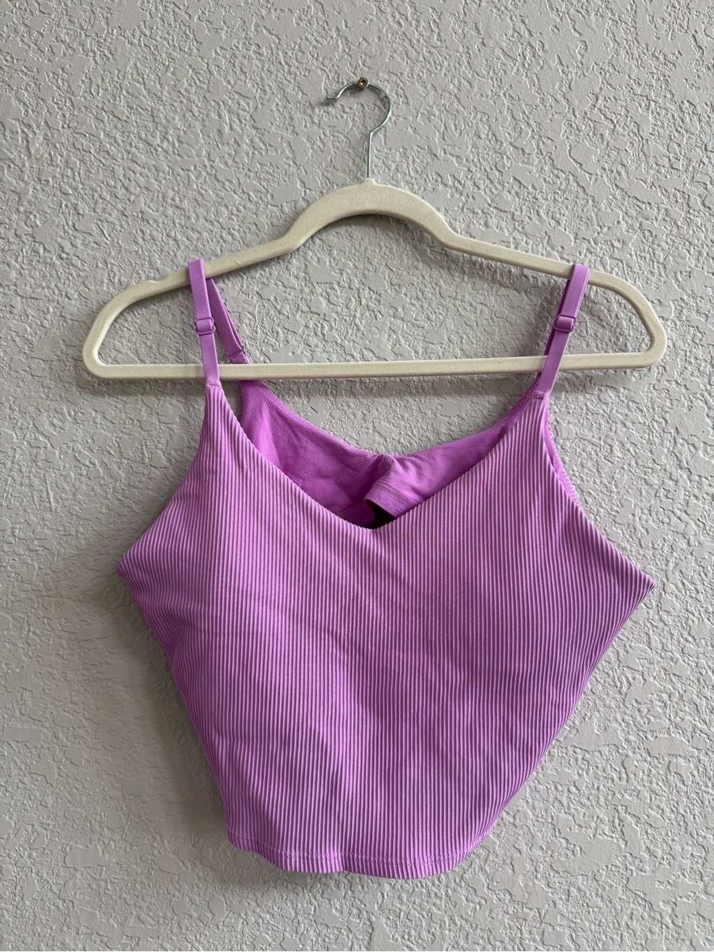 Athleta Ribbed V-Neck Cropped Cami - Lavender